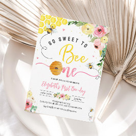 Convites Tão Doce De Ser Um primeiro aniversario De Bee Day