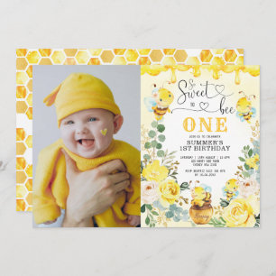 Convites Tão doce de ser uma foto de aniversário de mel