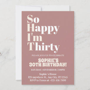 Convites Tão Feliz que Fiz Trinta Aniversário de 30 Anos Bo