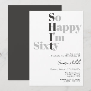 Convites Tão feliz que tenho 50ª Festa de aniversário