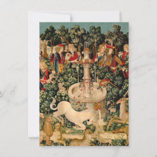 Convites Tapeçarias de Unicórnio Medieval Impressas: Met Cl