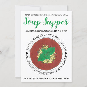 Convites Tapete de cookoff de sopa quente de tomate Basil