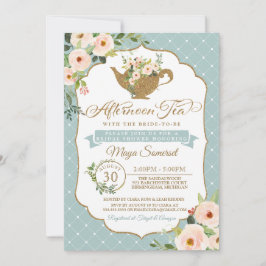 Convites Tarde Chá de panela Azul Turquoise