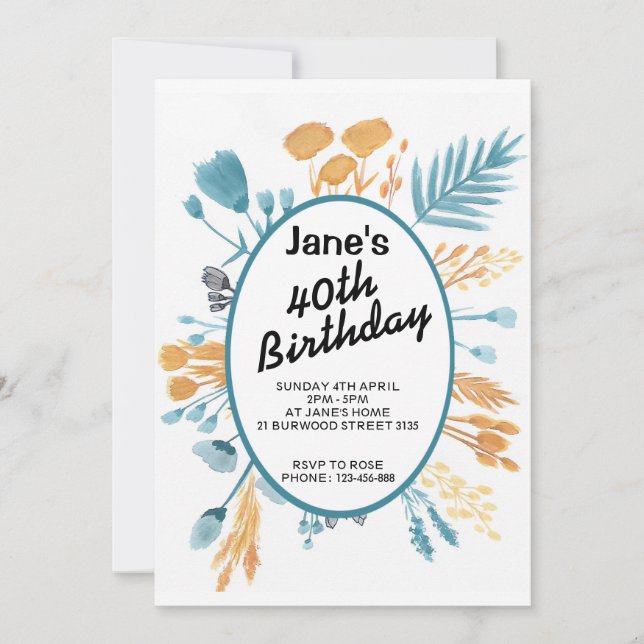 Convites Tarjeta cumpleaños con diseño original (Frente)