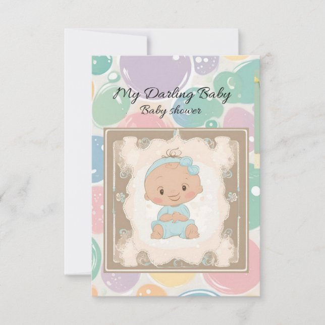 Convites tarjeta de baby shower (Frente)