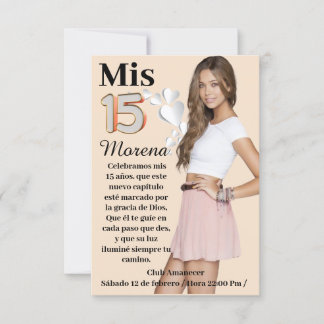 Convites Tarjeta de invitación de 15 años