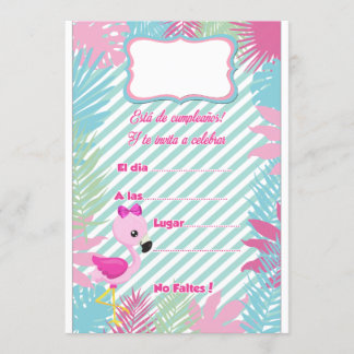 Convites Tarjeta de Invitación Flamenco Baby