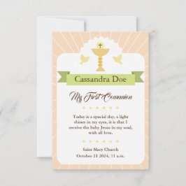 Convites Tarjeta Primera Comunión. Niña.