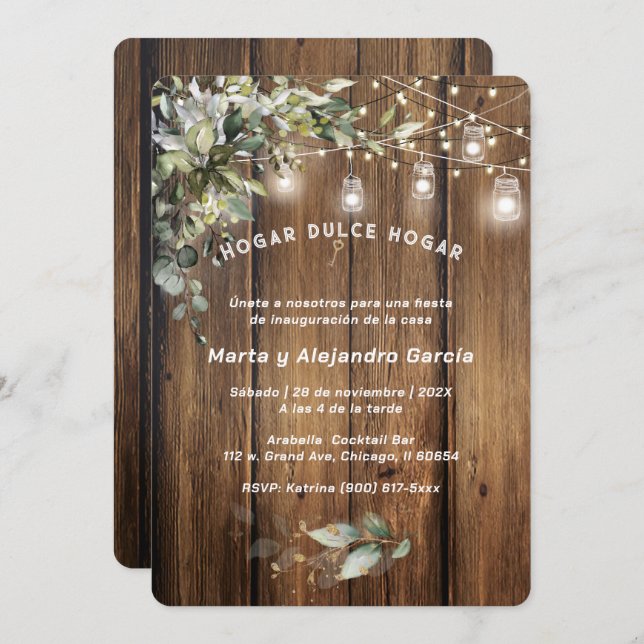 Convites Tarjetas De Invitación Para Inauguración Casa (Frente/Verso)