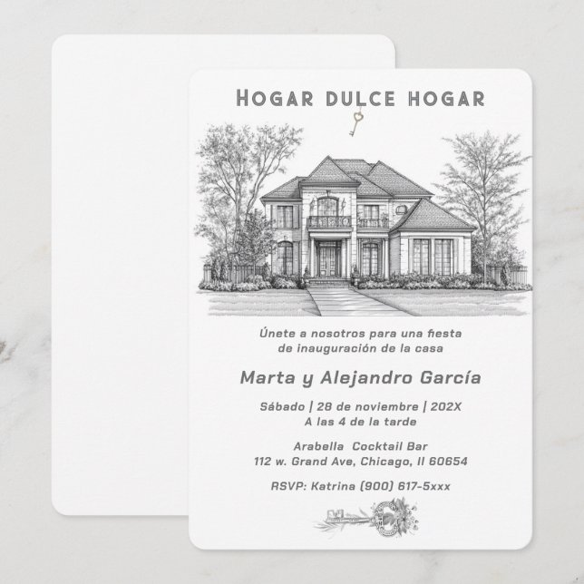 Convites Tarjetas Personalizadas Para Apertura De Casa (Frente/Verso)