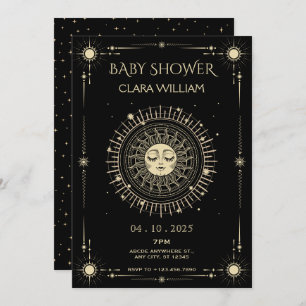Convites Tarô místico místico místico boho sun Baby Shower