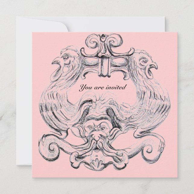 Convites TAROT/ ANTIGO FLORENTINE GROTESQUE Cor-de-rosa (Frente)