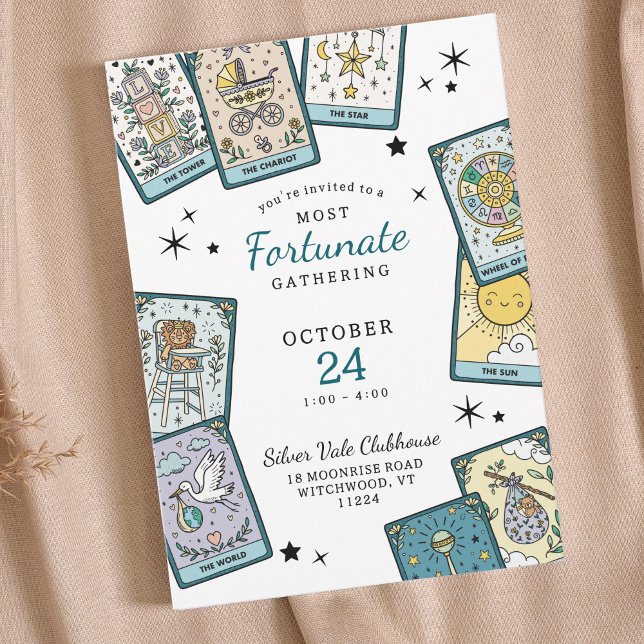 Convites Tarot Card Theme Baby Shower Invitations (Criador carregado)