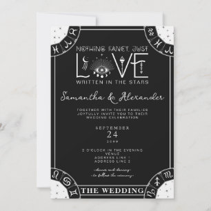 Convites Tarot Celestial Weding Sinal Zodiac Mau Olho Negro