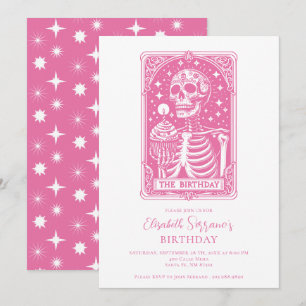 Convites Tarot Divertido Rosa Aniversário