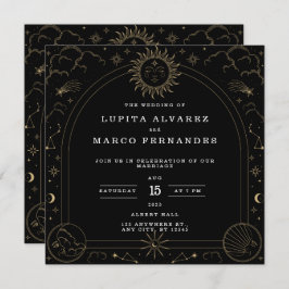 Convites Tarot Dourado Casamento Elegante