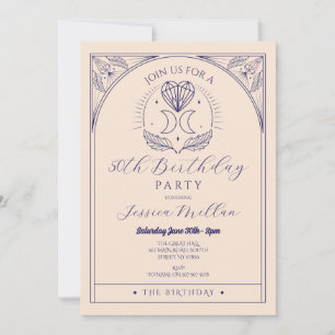 Convites Tarot Festa de aniversário Heart Moon Crystals Sta