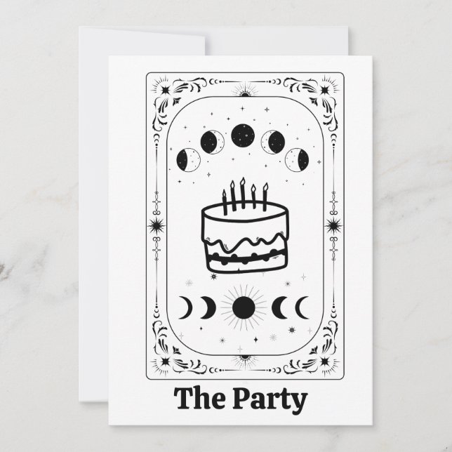 Convites Tarot Místico Fortuna Astrológico Zodíaco Celestia (Frente)