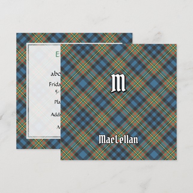 Convites Tartan Antigo do Clã MacLellan (Frente/Verso)
