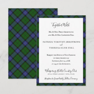 Convites Tartan do Clã Armstrong Xadrez Escocês