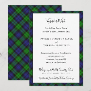 Convites Tartan do Clã Campbell Black Watch Casamento