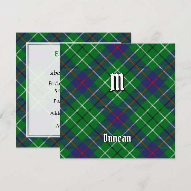 Convites Tartan do Clã Duncan (Frente/Verso)