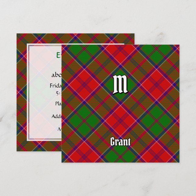 Convites Tartan do Clã Grant (Frente/Verso)