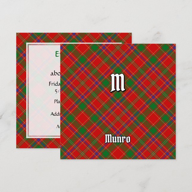 Convites Tartan do Clã Munro (Frente/Verso)