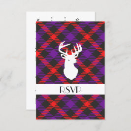 Convites Tartan Escocês Clã Pago Padrão Roxo Laranja