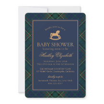 Tartan Plaid Cavalinho de Balanço Clássico Chá de