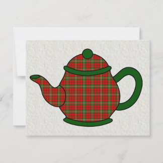 Convites Tartan Xadrez Teapot V5 Tea