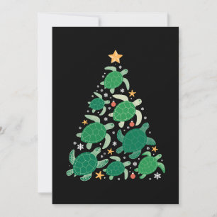 Convites Tartaruga Marinha de Natal Árvore Estrela Estrela-