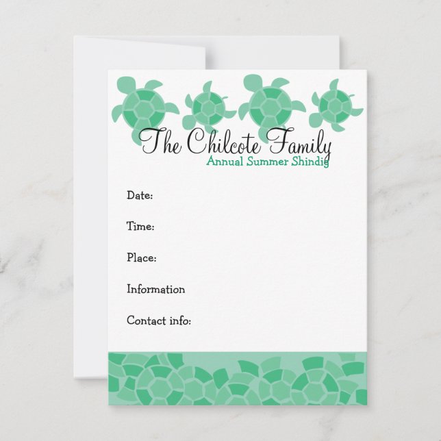 Convites Tartarugas Mosaicas (Frente)