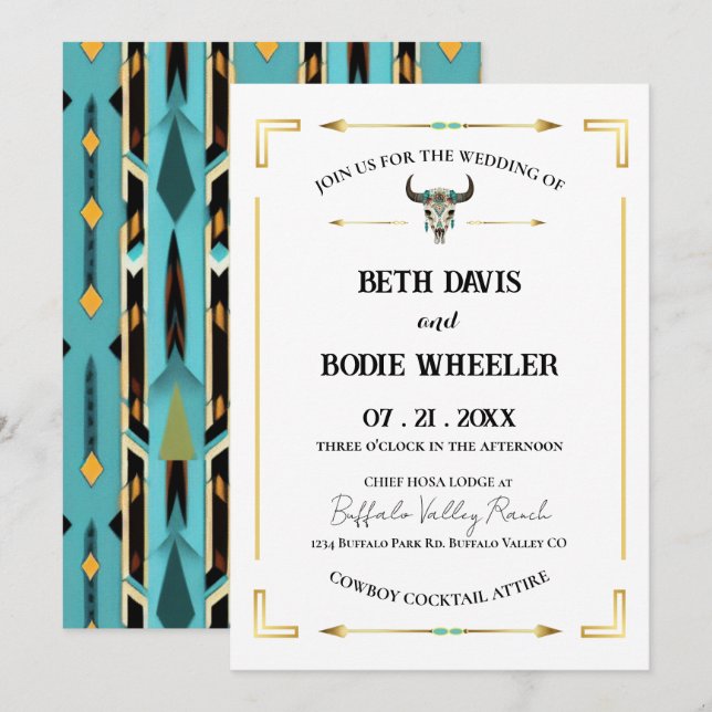 Convites Tatanka Bison Yellowstone Western Random (Frente/Verso)