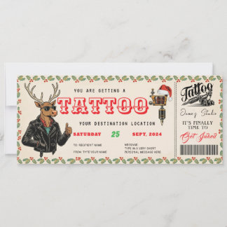 Convites Tattoo Christmas Gift Ticket Certificate Voucher