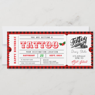 Convites Tatuagem Certificado de Oferta de Natal Voucher