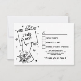 Convites Tatuagem de Casamento RSVP Tradicional Rock n Roll