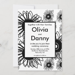 Convites Tatuagem Floral Floral Preta Branca Tatuagem Negra