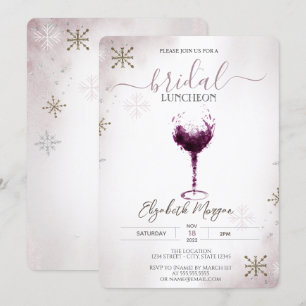 Convites Taule de Noiva com Flocos de Neve em Copo de Vinho