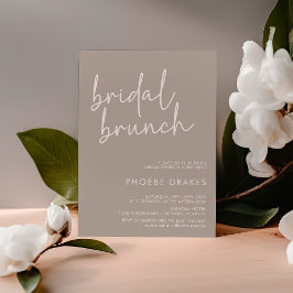 Convites Taupe Minimalist Script Bridal Brunch