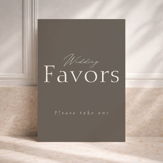 Convites Taupe Wedding Favors Sign
