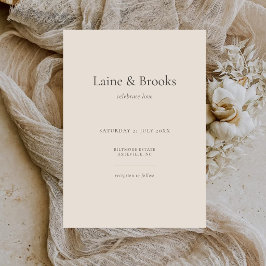 Convites Taupe Wedding Invitation | Minimal Elegant Neutral