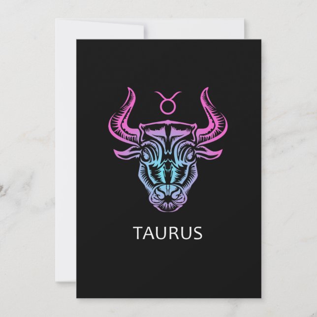 Convites Taurus Zodiac Sign The Bull Design Birthday Gift (Frente)