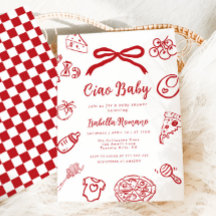 Tchau Bebê Pizza Desenhada à Mão Churrasco de Bebê