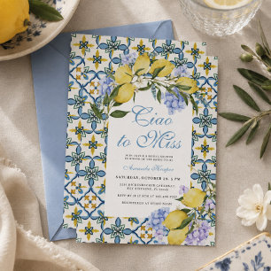Convites Tchau Para a Senhorita Limão Itália Azulejos Chá d