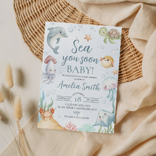 Convites Te Vejo Em Breve Debaixo do Mar Chá de Bebê
