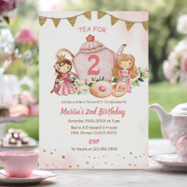 Convites Tea Para Dois segundos aniversários Princeses