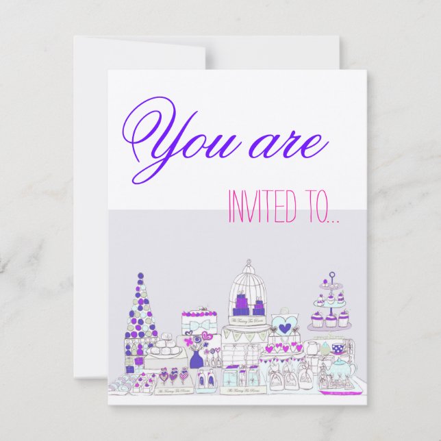 Convites Tea Party (Frente)