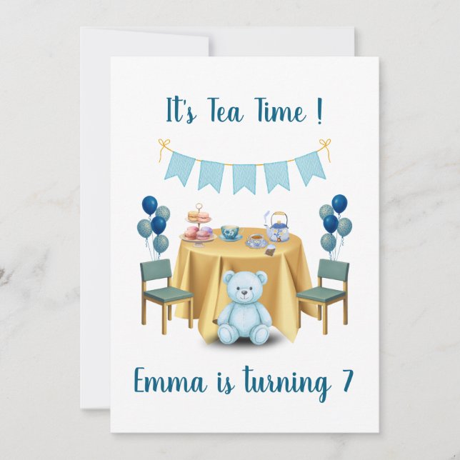 Convites Tea Party Birthday Invitation (Frente)