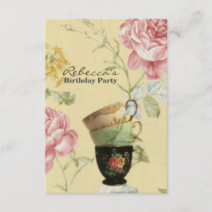 Convites tea party francês do aniversário do jardim do pa